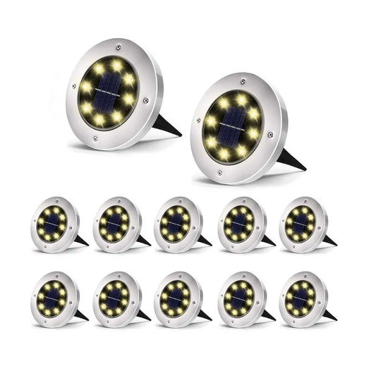 Lampara Solar 8 leds Para Tierra (8 unidades)